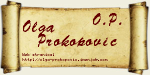 Olga Prokopović vizit kartica